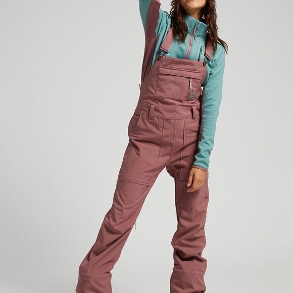 Burton Pants - Burton Women's Burton Avalon Bib Softshell in Rose Brown Size XS